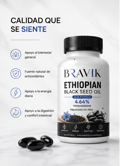 ACEITE DE SEMILLA NEGRA ETIOPE | BIENESTAR DIARIO DESDE EL ORIGEN