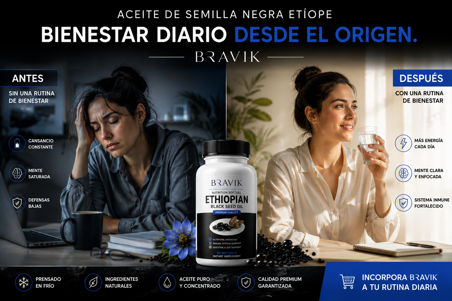 ACEITE DE SEMILLA NEGRA ETIOPE | BIENESTAR DIARIO DESDE EL ORIGEN