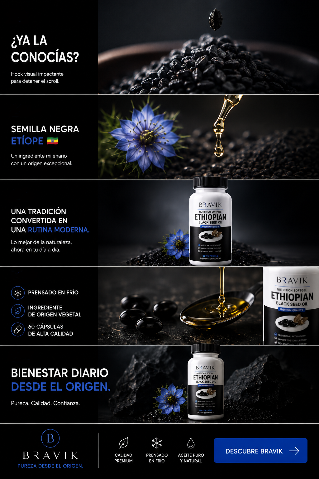 ACEITE DE SEMILLA NEGRA ETIOPE | BIENESTAR DIARIO DESDE EL ORIGEN