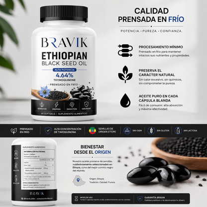 ACEITE DE SEMILLA NEGRA ETIOPE | BIENESTAR DIARIO DESDE EL ORIGEN