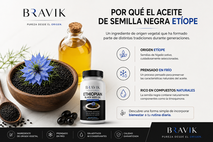 ACEITE DE SEMILLA NEGRA ETIOPE | BIENESTAR DIARIO DESDE EL ORIGEN