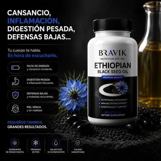 ACEITE DE SEMILLA NEGRA ETIOPE | BIENESTAR DIARIO DESDE EL ORIGEN