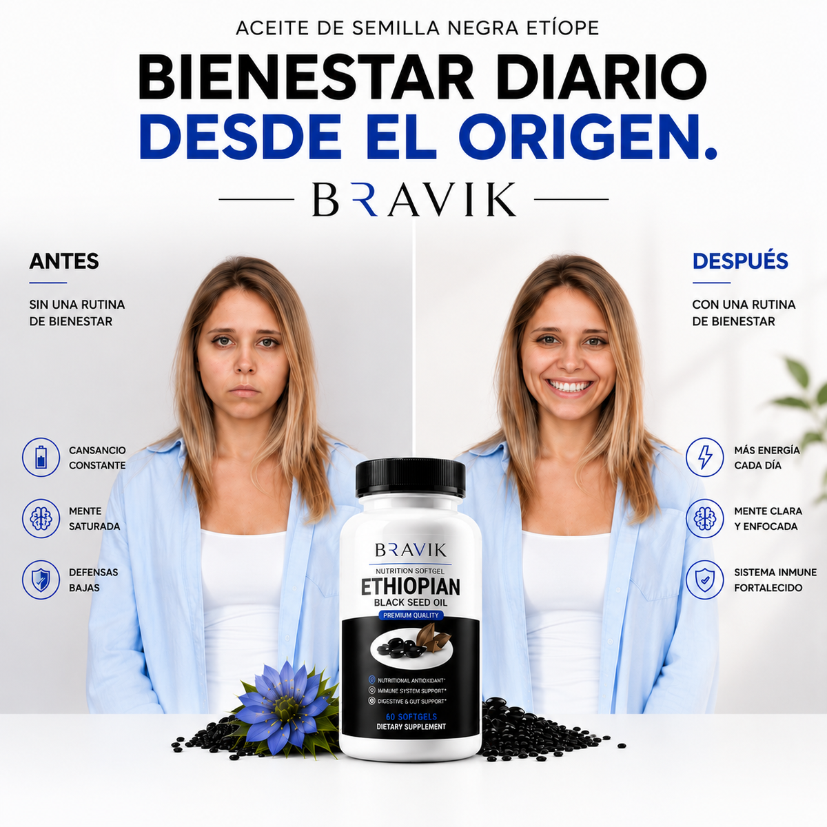 ACEITE DE SEMILLA NEGRA ETIOPE | BIENESTAR DIARIO DESDE EL ORIGEN